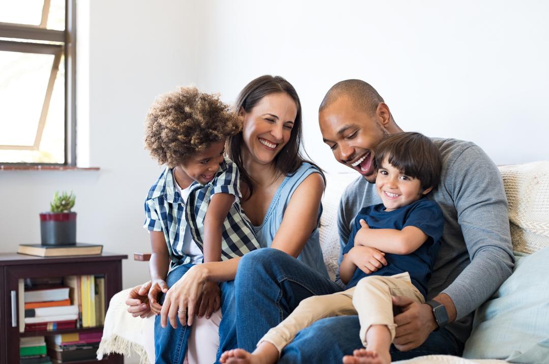 Family laughing
