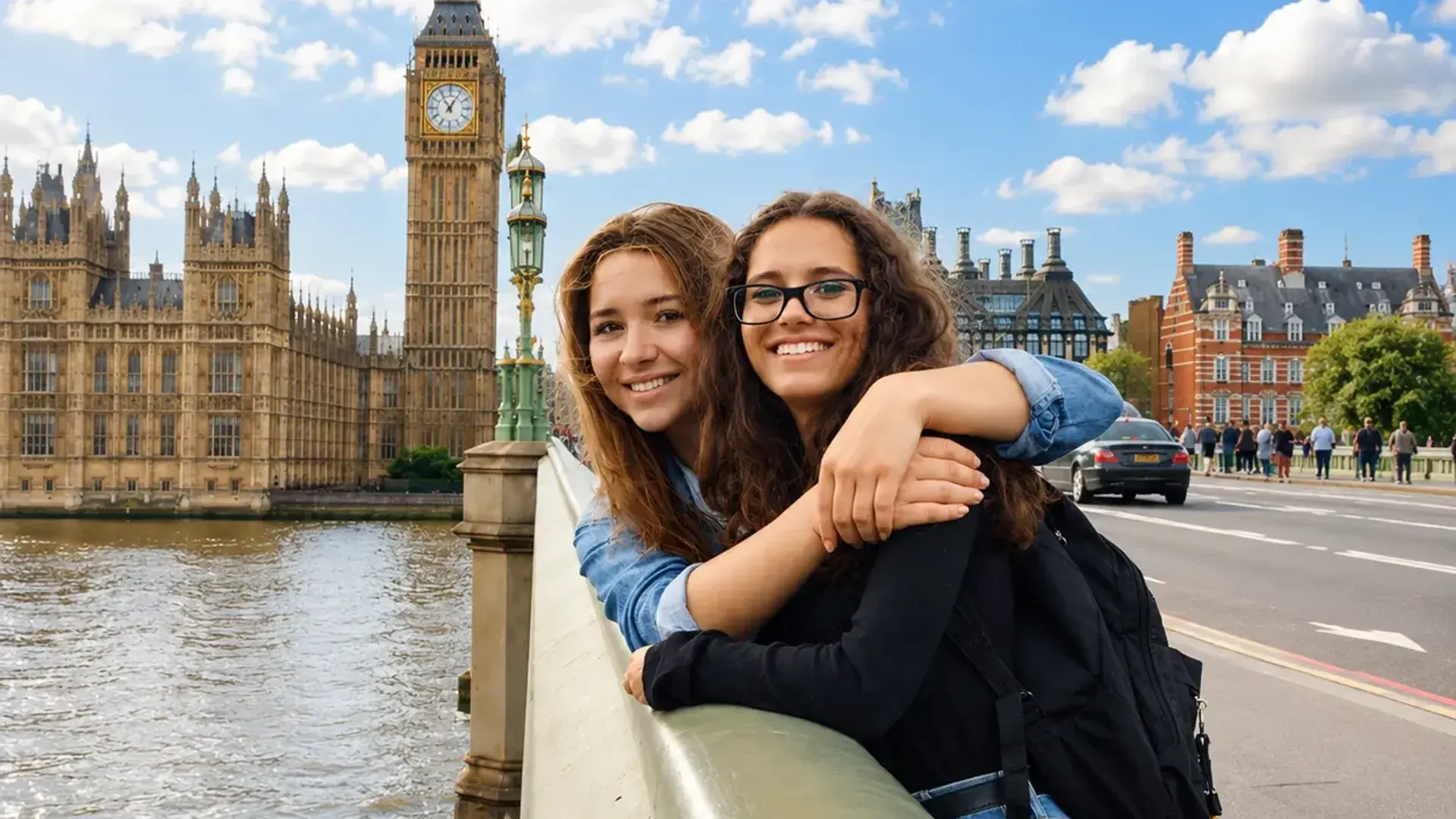 2 girls on westminster bridge